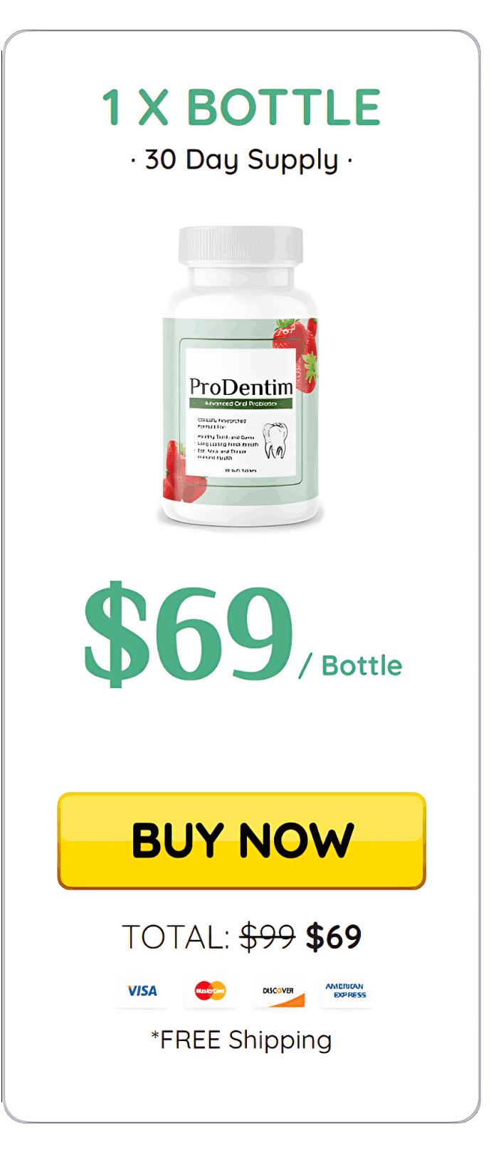 prodentim one one bottles price list